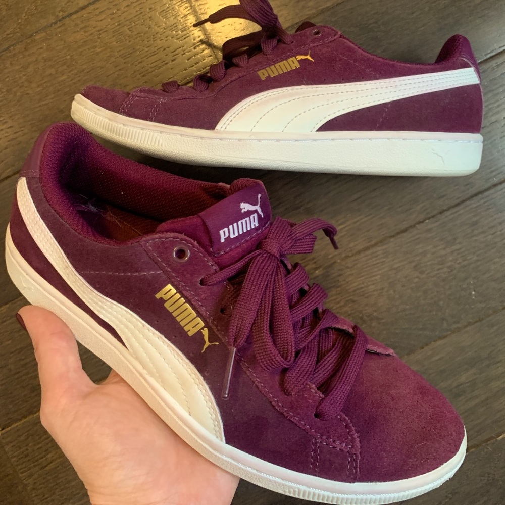 PUMA Vikky Purple Suede Sneakers